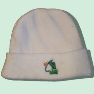Kermit the Frog  Sipping Tea Embroidered Winter Hat